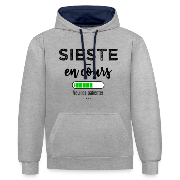 Sieste en cours, ne pas déranger ! sur Sweat à capuche contrasté