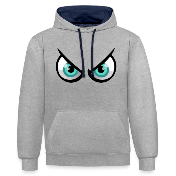 Yeux Cartoon Enervés : En Mode Pas Content sur Sweat à capuche contrasté