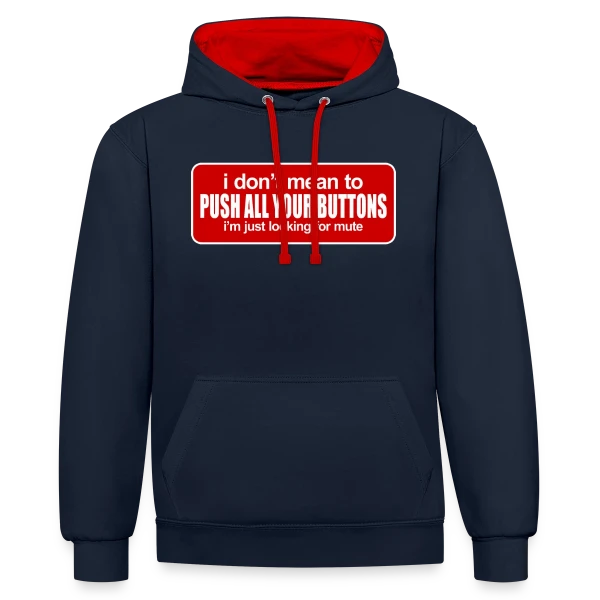 Boutons et Mode Silencieux sur Sweat à capuche contrasté