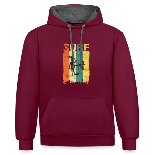 Surfing Vintage | Passion Vagues sur Sweat à capuche contrasté