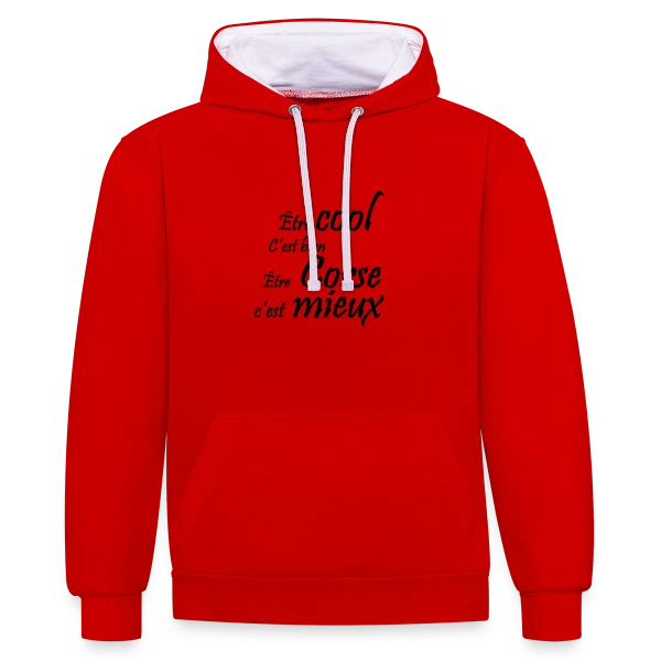 Humour 'Être Corse' sur Sweat à capuche contrasté