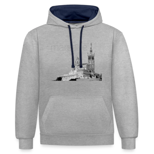 Notre-Dame de la Garde Marseille sur Sweat à capuche contrasté
