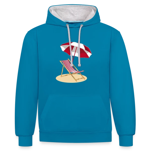 Évasion Plage & Soleil sur Sweat à capuche contrasté