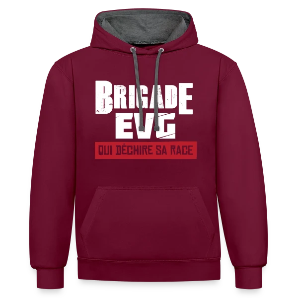 Brigade EVG Qui Déchire sur Sweat à capuche contrasté