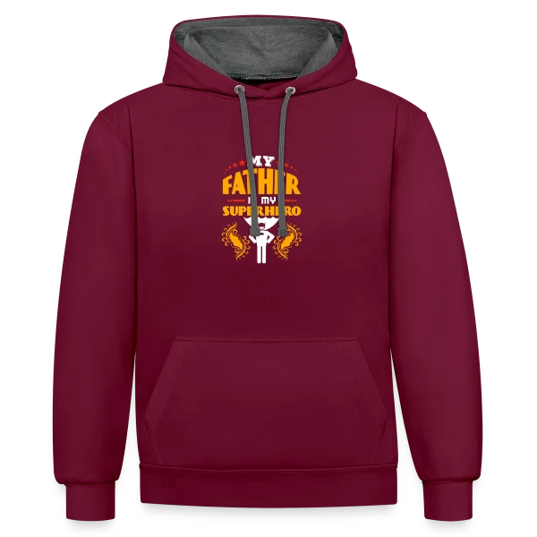 Super Papa Exceptionnel - Cadeau Fête des Pères sur Sweat à capuche contrasté