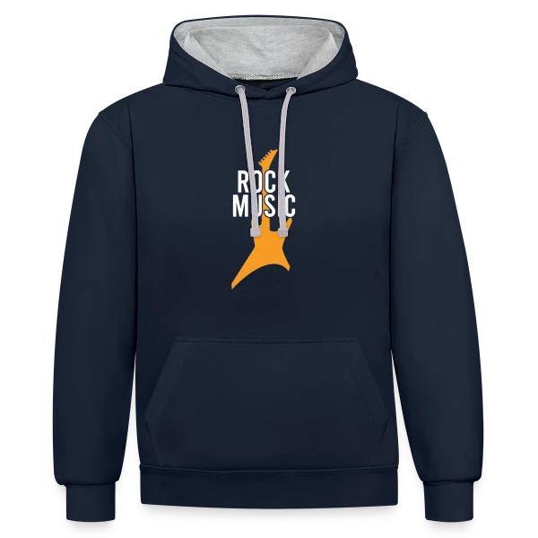 Rock Musique & Guitare Électrique sur Sweat à capuche contrasté