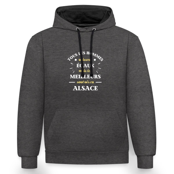 Hommes Égaux Alsace sur Sweat à capuche contrasté