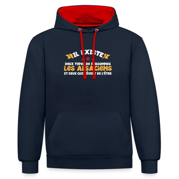 Les Alsaciens Fiers sur Sweat à capuche contrasté