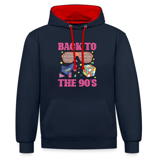 Retour Années 90 Fun sur Sweat à capuche contrasté