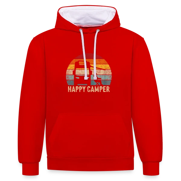 Campeur Rétro en Van sur Sweat à capuche contrasté