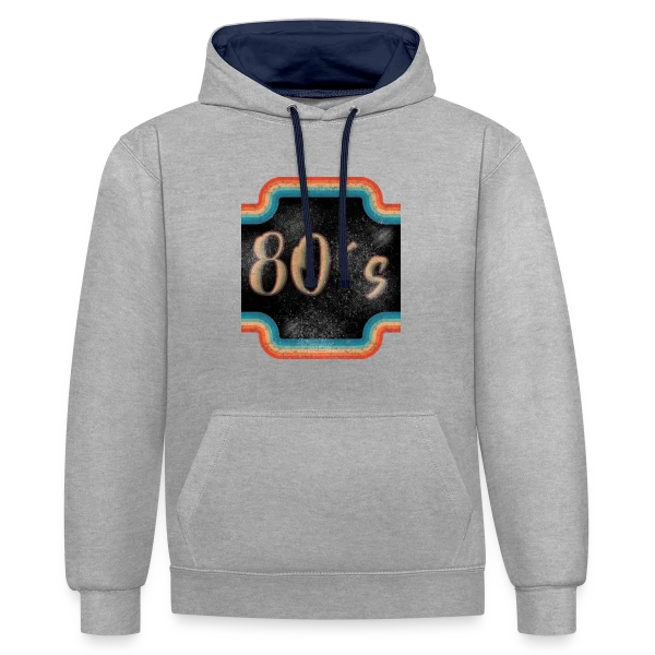 Rétro Années 80 Vintage sur Sweat à capuche contrasté