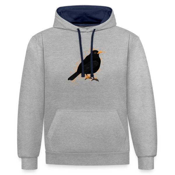 Merle Noir Taches sur Sweat à capuche contrasté