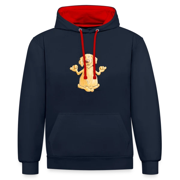 Golden Retriever Yogi Relax | T-shirt Chien Rigolo sur Sweat à capuche contrasté