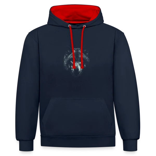 Esprit Loup Fantomatique sur Sweat à capuche contrasté