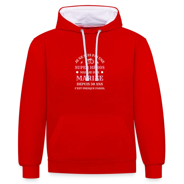 Super Héroïne Mariée sur Sweat à capuche contrasté