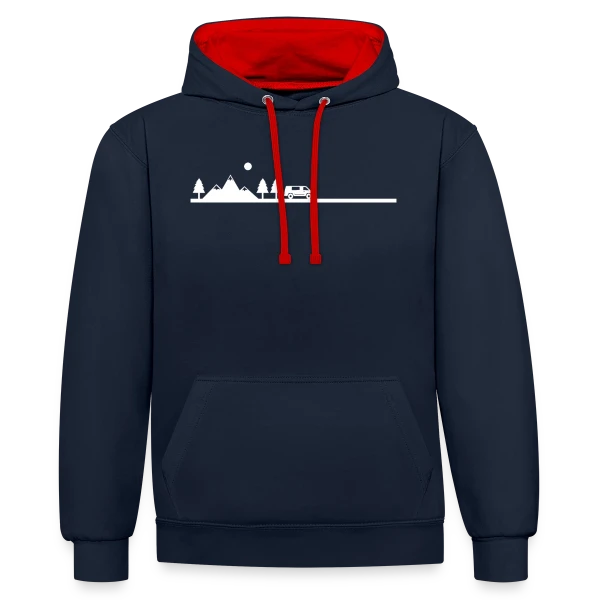 Aventure Van Life Paysage sur Sweat à capuche contrasté