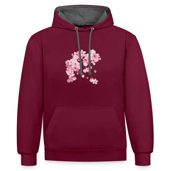 Sakura : Fleurs de Cerisier Japonaises sur Sweat à capuche contrasté