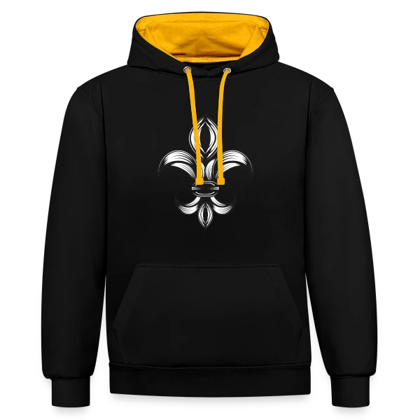 Fleur de Lys Élégante - Symbole Royal sur Sweat à capuche contrasté