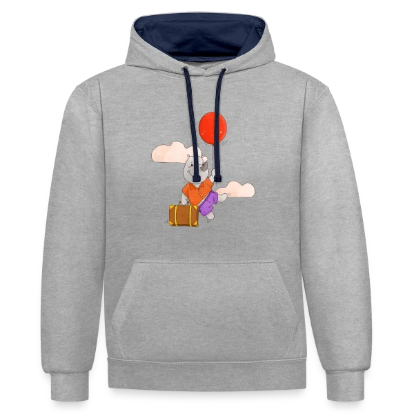 Rhinocéros Volant Ballon sur Sweat à capuche contrasté