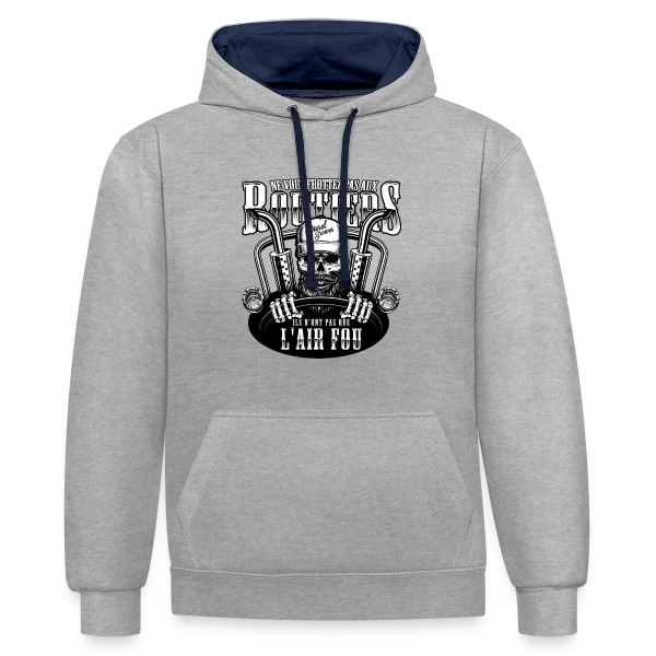 Attention aux Routiers - Humour du Bitume sur Sweat à capuche contrasté