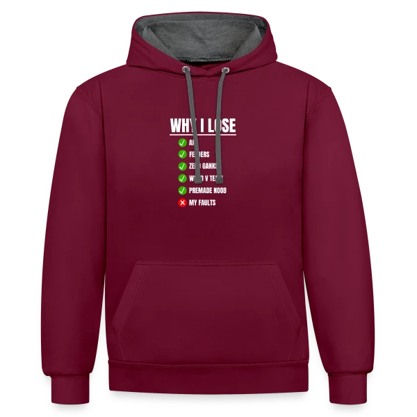 LOL Gamer : 'Pourquoi je perds ?' League of Legends sur Sweat à capuche contrasté