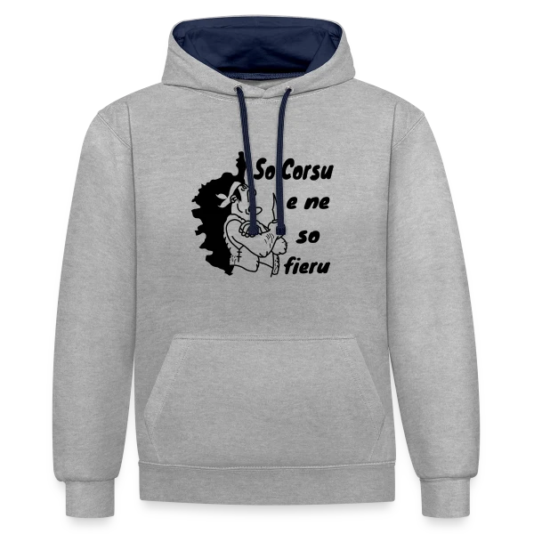 Fier d'être Corse sur Sweat à capuche contrasté