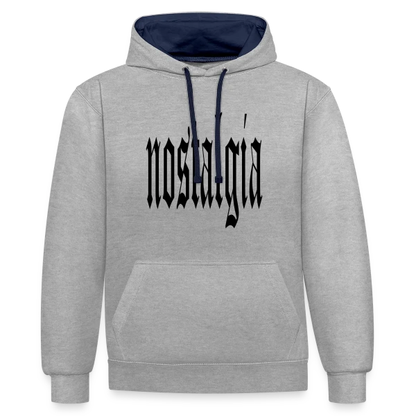 Typographie Gothique "Nostalgia" sur Sweat à capuche contrasté
