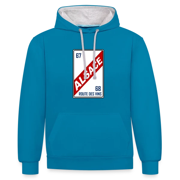 Humour 'Licence Alsace' - Saveurs Régionales sur Sweat à capuche contrasté