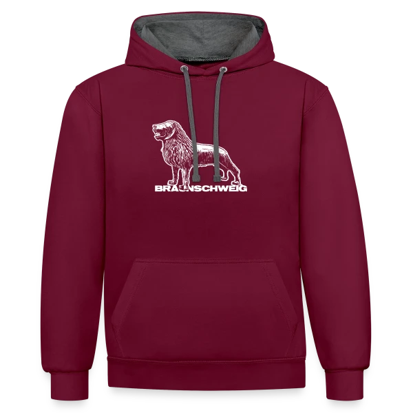Lion de Brunswick Héraldique sur Sweat à capuche contrasté