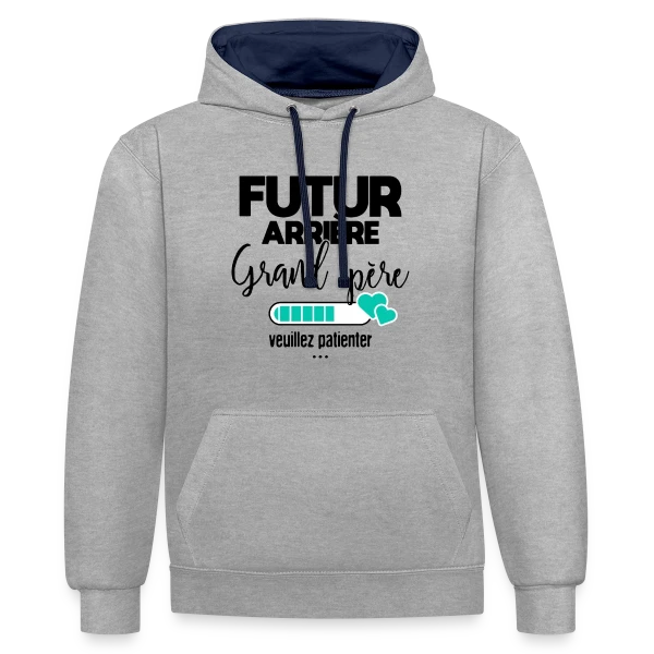 Futur Arrière-Grand-Père : Patience, Bébé Arrive ! sur Sweat à capuche contrasté
