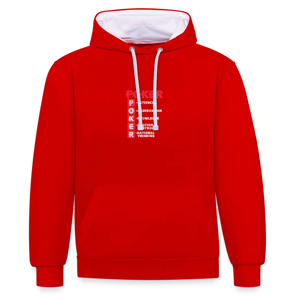 La Vie est un Poker sur Sweat à capuche contrasté