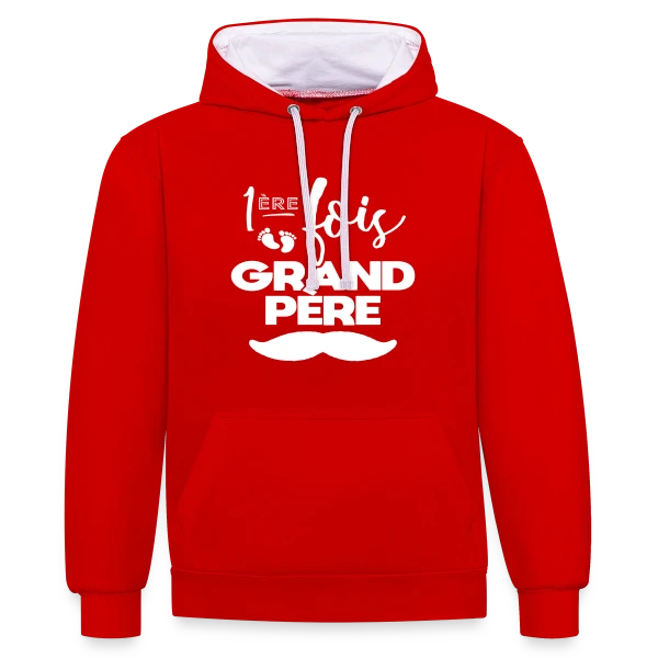 Futur Grand-Père sur Sweat à capuche contrasté