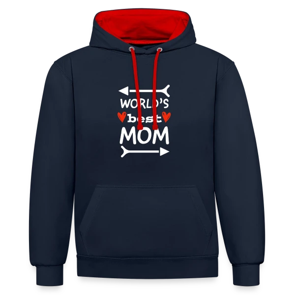Joyeuse Fête des Mères : Amour et Tendresse sur Sweat à capuche contrasté