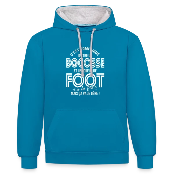Cadeau Bogosse Footballeur Passionné sur Sweat à capuche contrasté