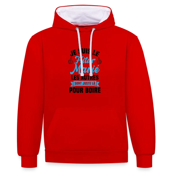 Futur Marié Humour EVG sur Sweat à capuche contrasté