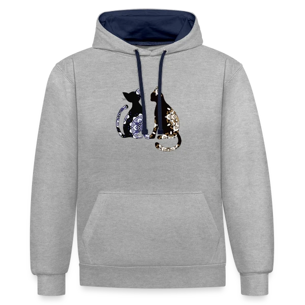 Passion Féline sur Sweat à capuche contrasté