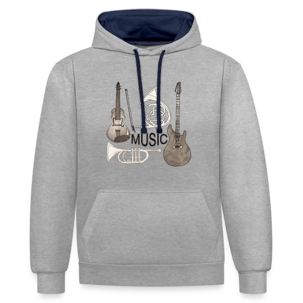 Passion Musique : Instruments & Guitare sur Sweat à capuche contrasté