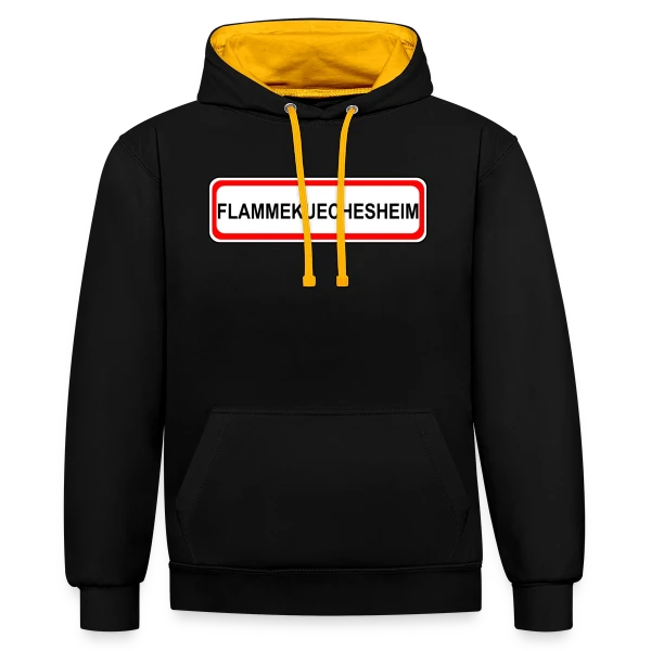 Flammekuechesheim: Ville de la Tarte Flambée sur Sweat à capuche contrasté