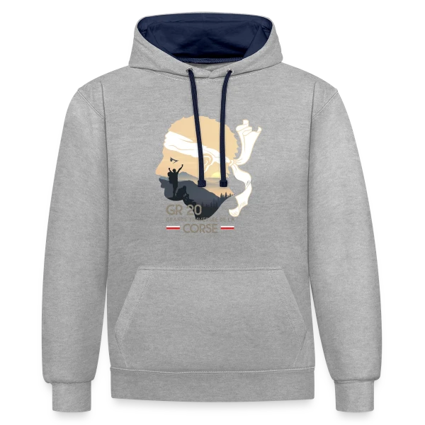 GR20 Corse Randonnée Épique sur Sweat à capuche contrasté