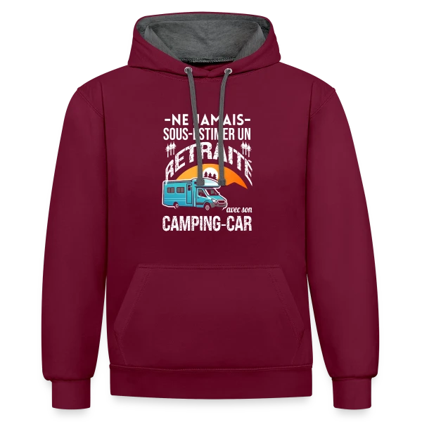 Retraité et Camping-car : Ne Jamais Sous-estimer ! sur Sweat à capuche contrasté