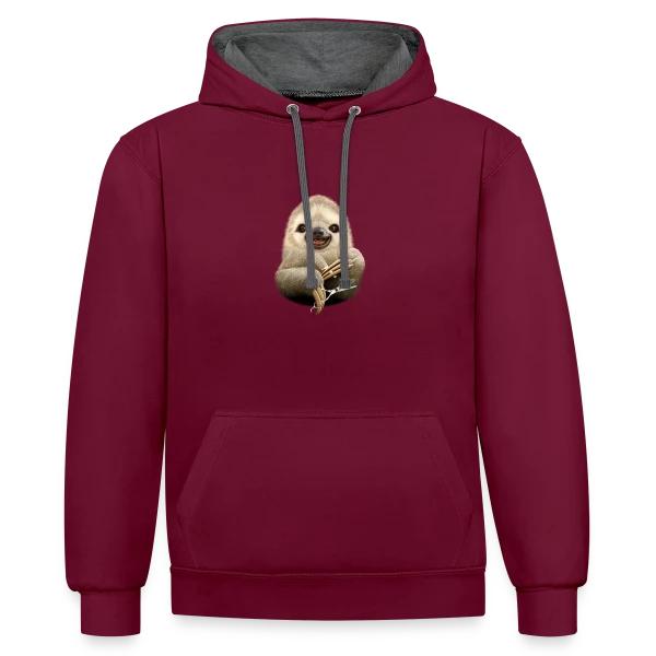 Paresseux Barbier : La Précision Lente sur Sweat à capuche contrasté
