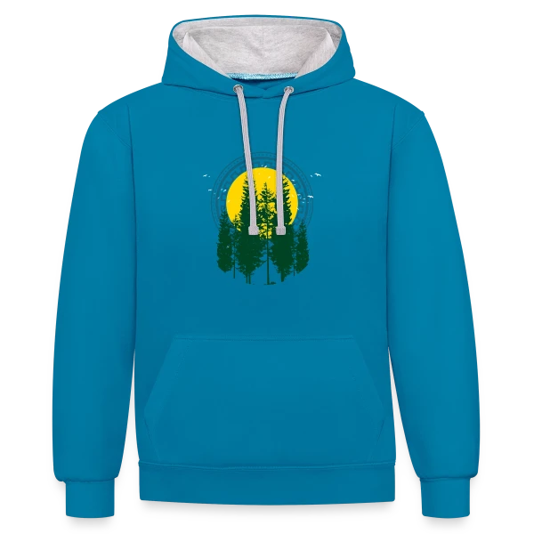 Arbre du Monde Végétal sur Sweat à capuche contrasté