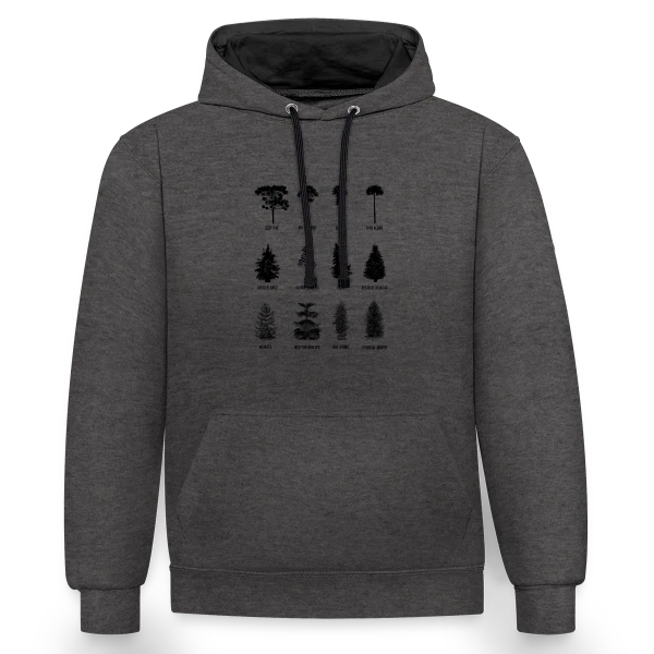 Arbre Majestueux de la Forêt sur Sweat à capuche contrasté