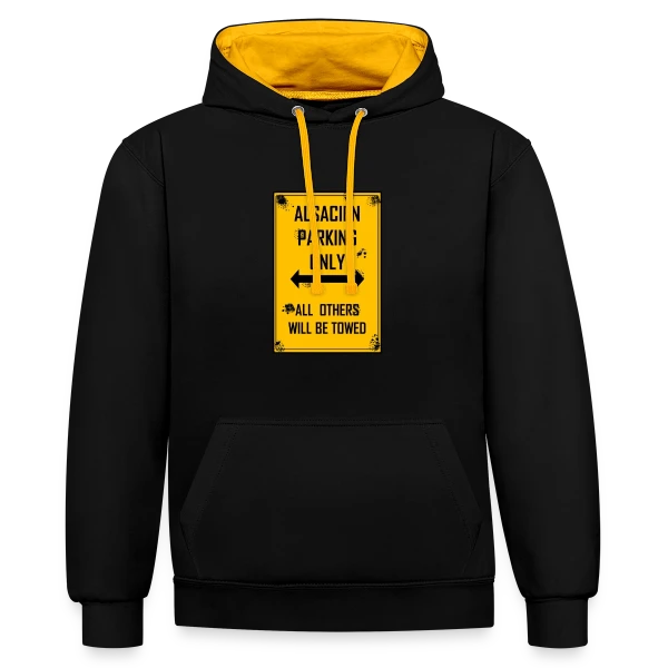 Alsacien Parking Only sur Sweat à capuche contrasté
