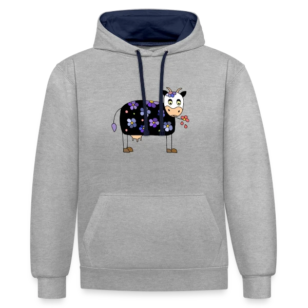 La Vache Rigolote sur Sweat à capuche contrasté