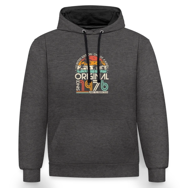 Original 1976 Palmiers Rétro sur Sweat à capuche contrasté