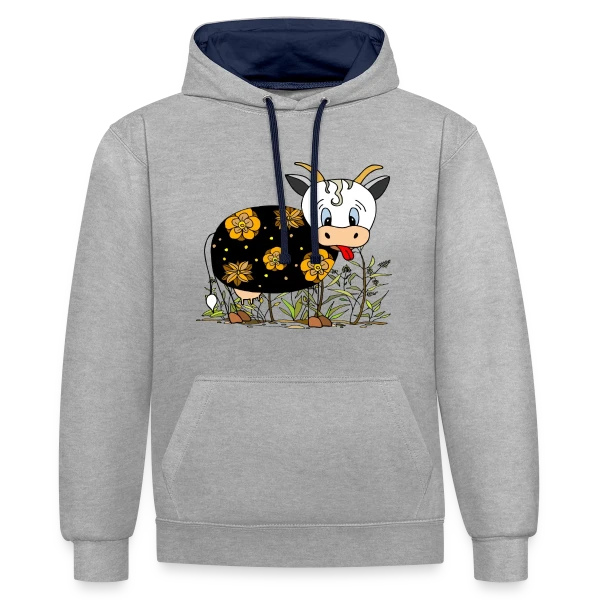 La Vache Joyeuse sur Sweat à capuche contrasté