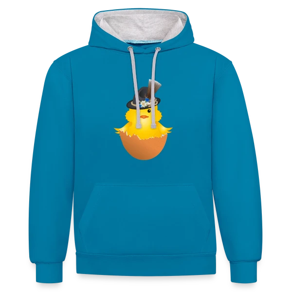 Adorable Poussin Bavarois en Costume Traditionnel sur Sweat à capuche contrasté