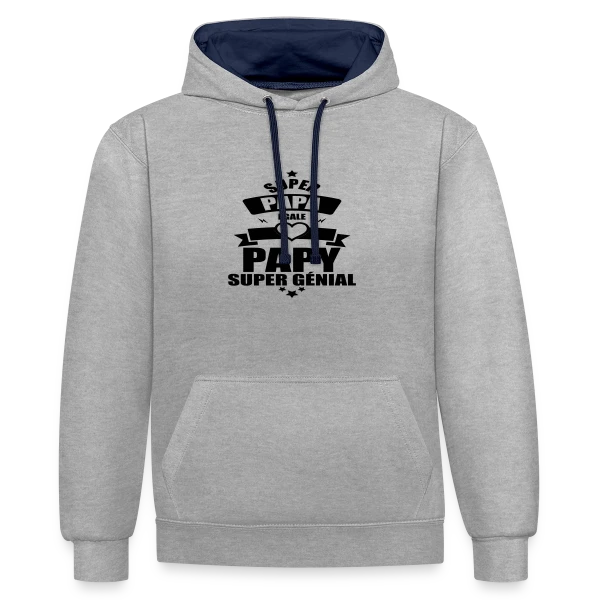Super Papy, Super Papa : Le Meilleur des Grands-Pères sur Sweat à capuche contrasté