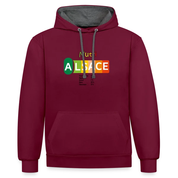 Nutri-Score Alsace Gourmand sur Sweat à capuche contrasté